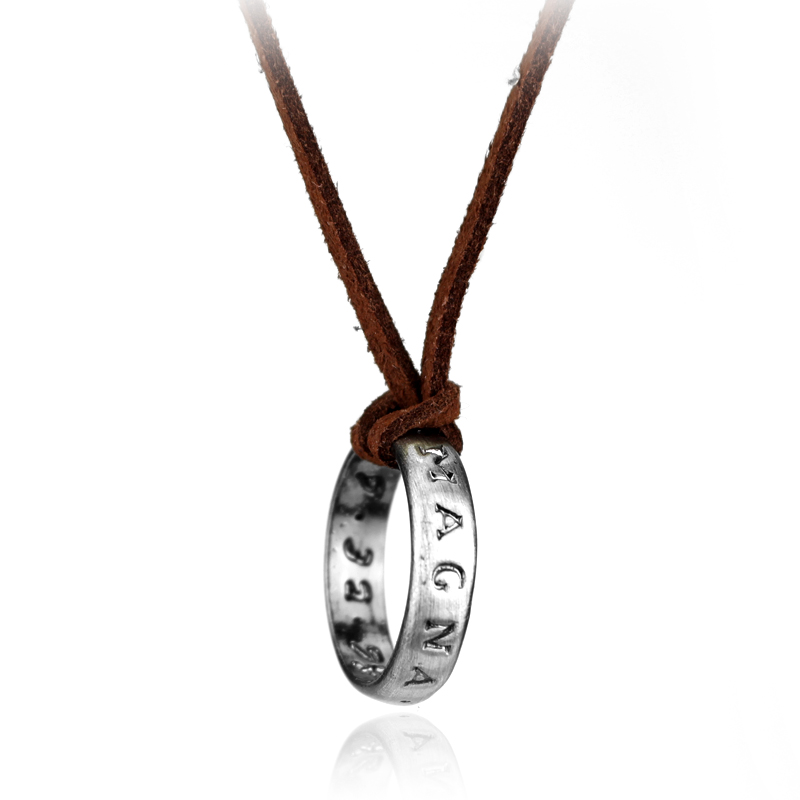 Vintage Item - Game Anime Leather Chain Ring Necklace