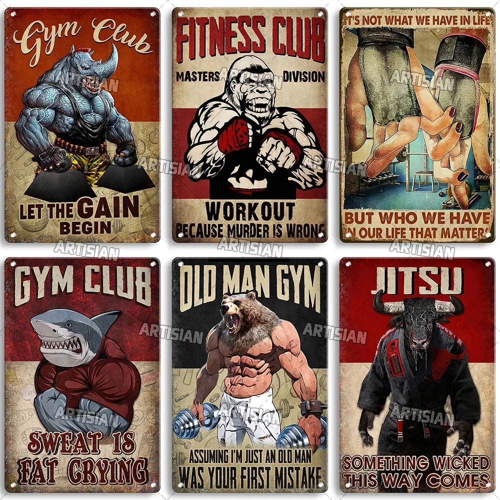 Vintage Collectible Plates - Old Man Gym Club Inspirational Phrase