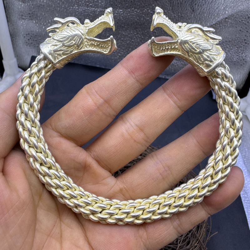 Vintage Collectible Jewelry - Antique Song Dynasty Dragon Twist Bangle,