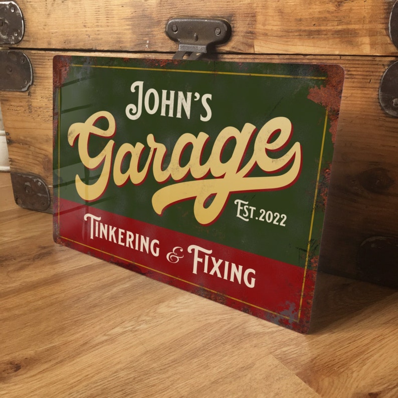 Vintage Collectible Plates - Custom Personalised Garage Metal Sign -