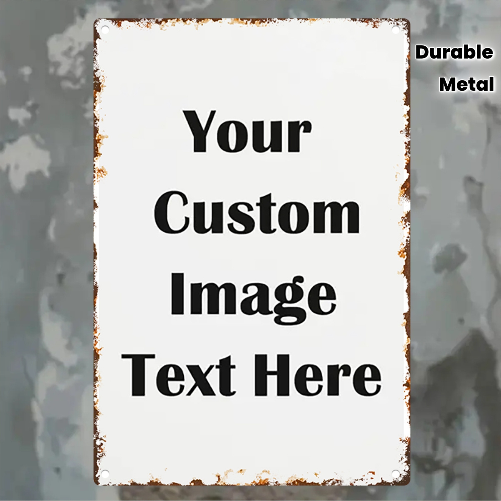 Vintage Collectible Plates - Custom Image/Text Metal Tin Sign -