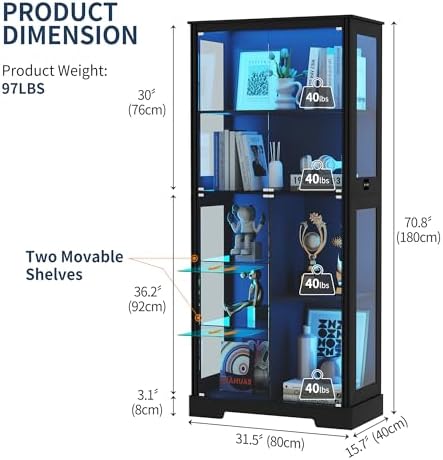 71'' Display Cabinet with 5-Ti - огляд і ціна Collectible Collection