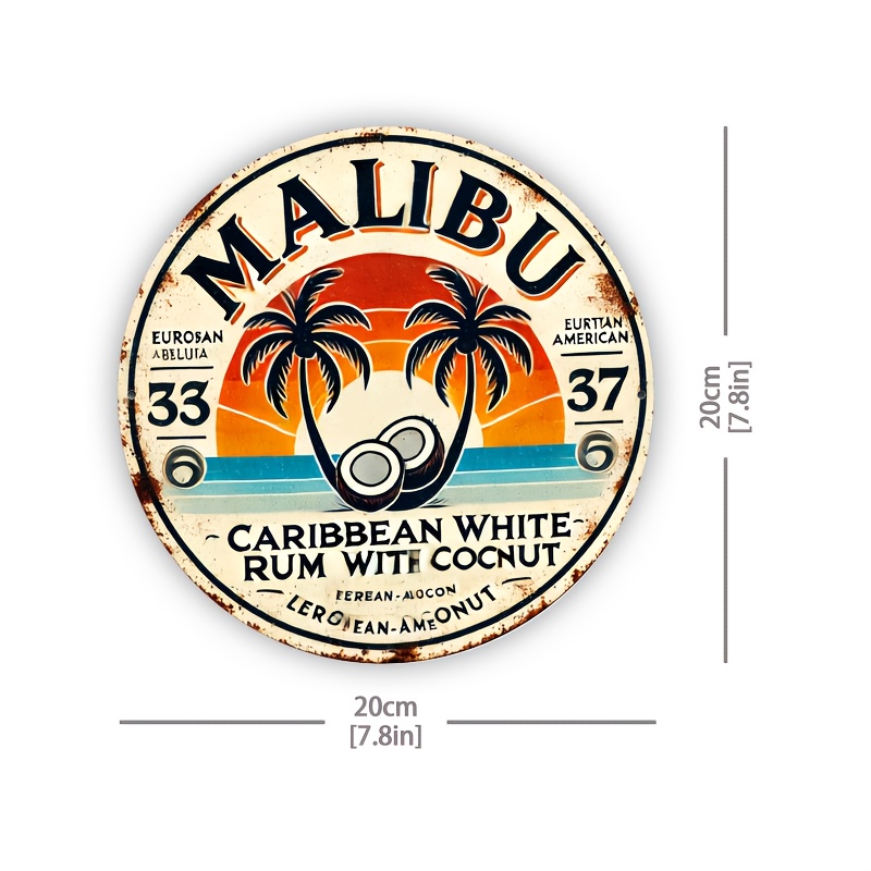 Vintage Malibu Rum Coconut Alu - огляд і ціна Vintage Collectible Plates