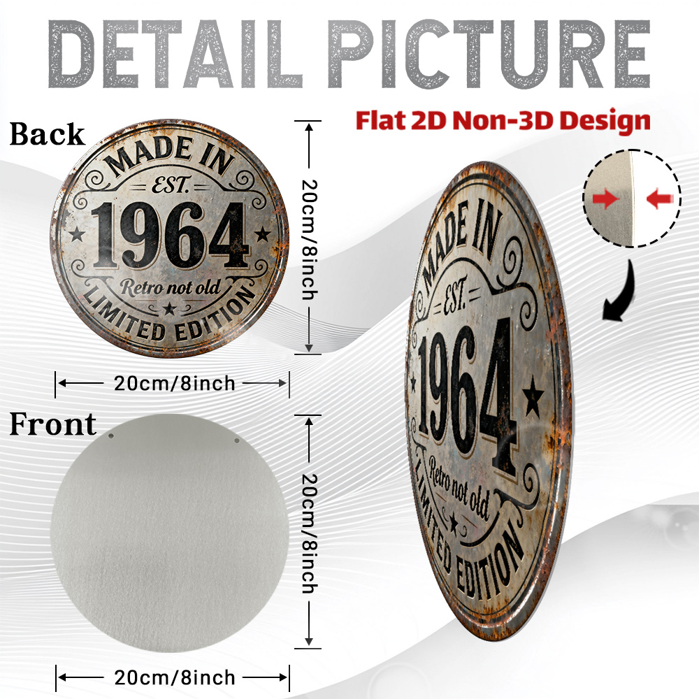 2D Flat, 1pc Vintage 1964 Retr - огляд і ціна Vintage Collectible Plates